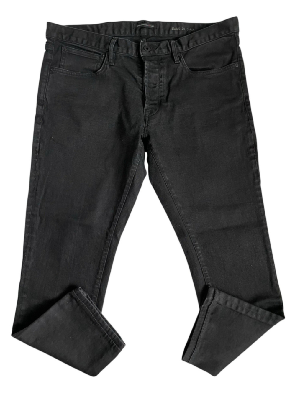 John Varvatos USA Jeans Mens 36X28 Black Wight Skinny Denim Made in USA Stretch